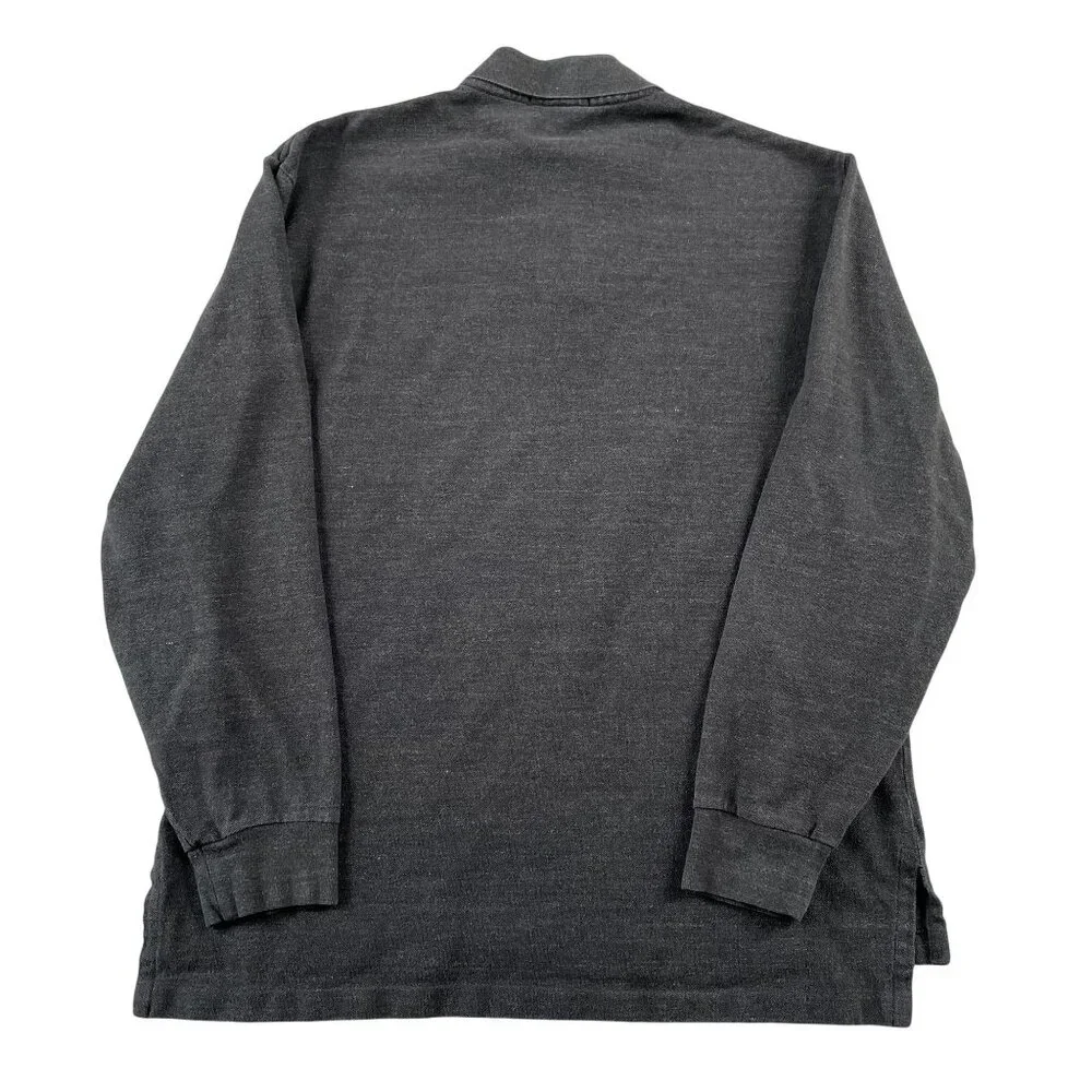 Polo Ralph‎ Lauren Long Sleeve Polo Shirt Mens Large Grey 100% Cotton Preppy